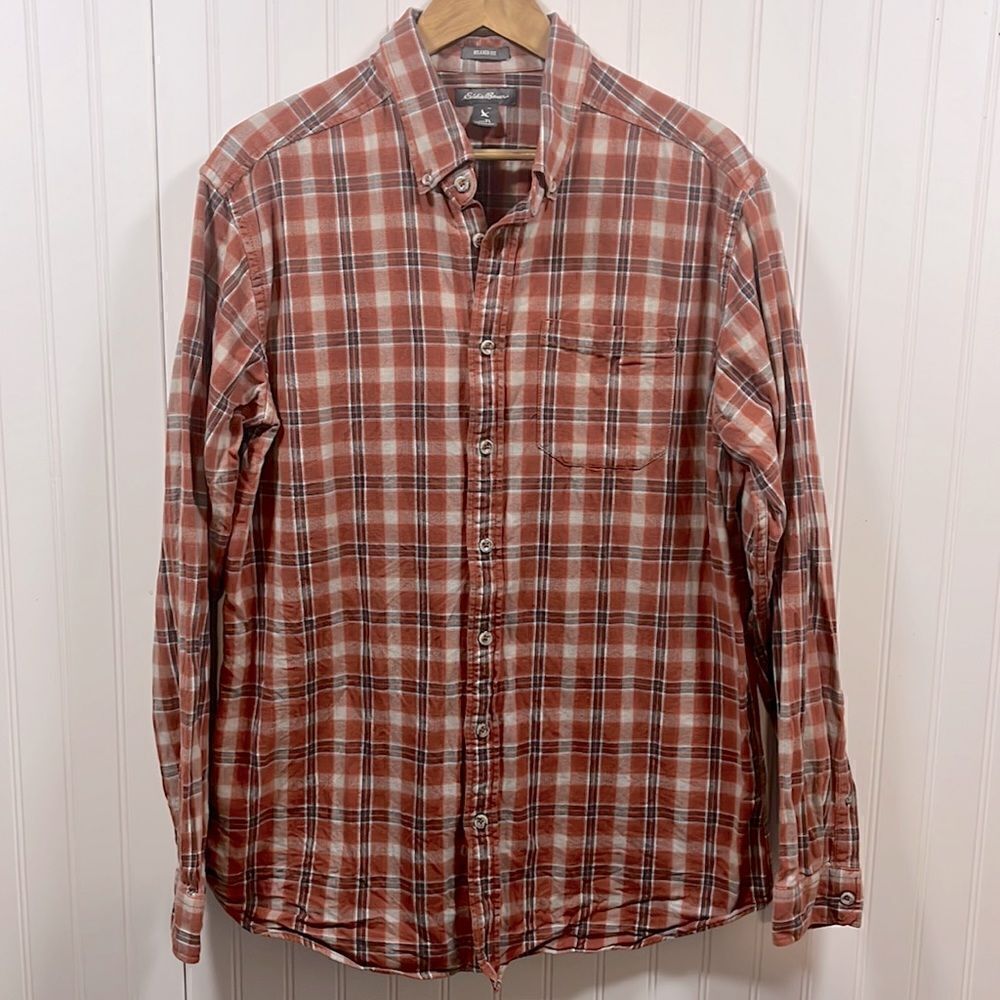 Eddie Bauer button up plaid shacket
